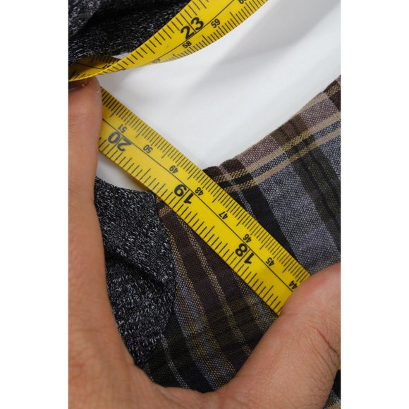 Mo:vint Anthropologie Dress Tunic Womens Gray Plaid Pullover Long Sleeve Small S - Picture 8 of 9